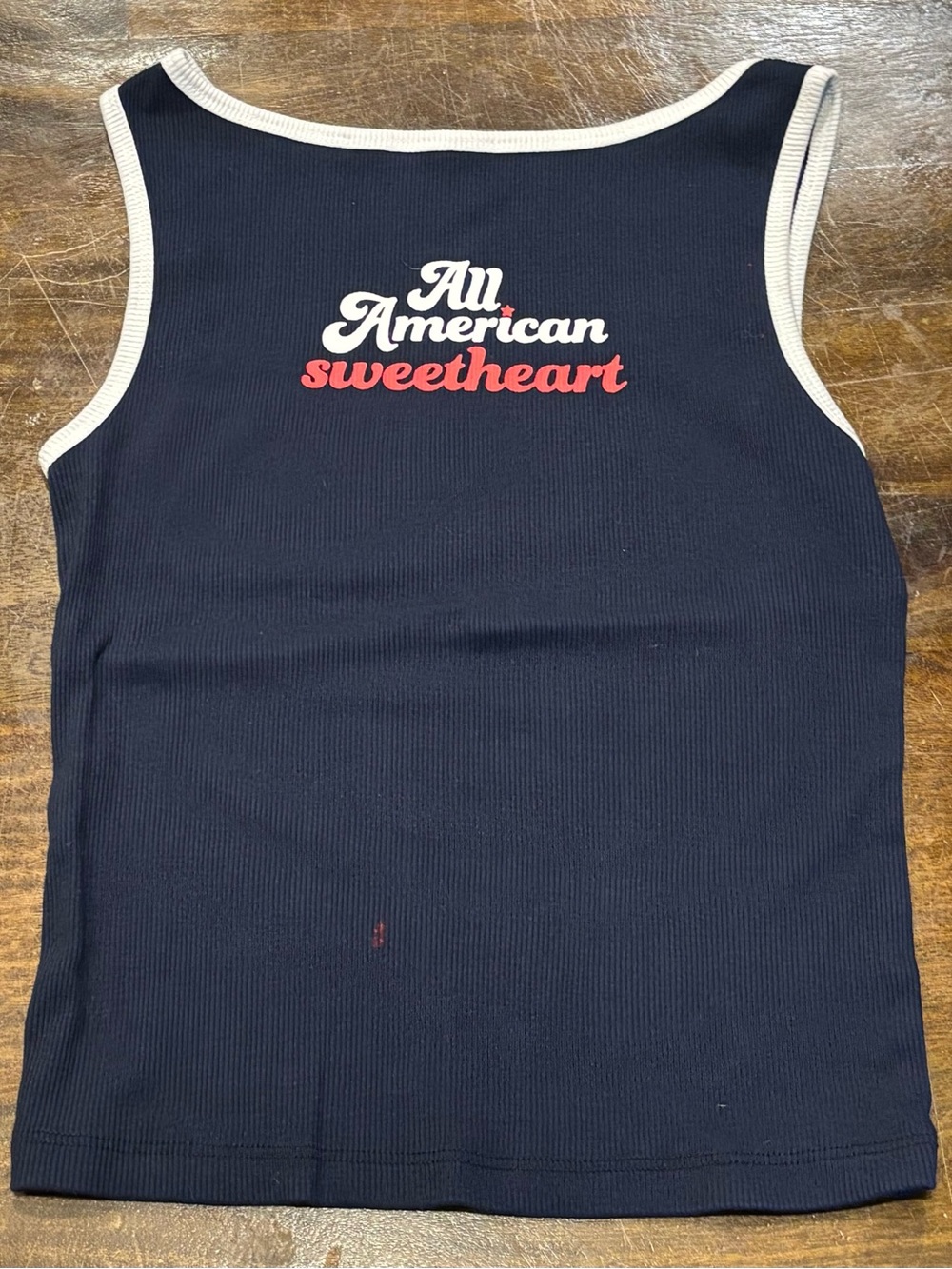 wild fable Navy Ribbed Tank with White Trim